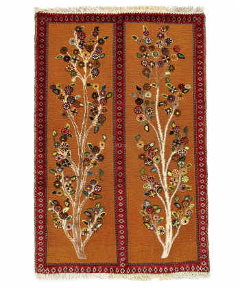 گلیم فرش دستباف نارنجی ذوالانواری kilim carpet (shiraz)