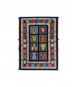 گلیم فرش دستباف خودرنگ مشکی ذوالانواری kilim carpet (shiraz)