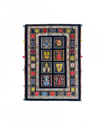 گلیم فرش دستباف خودرنگ مشکی ذوالانواری kilim carpet (shiraz)