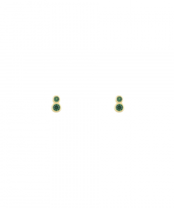 گوشواره میخی رعد با نگین سبز درریس Doris کد P5577