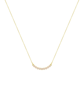 گردنبند قوس با نگین صورتی درریس Doris کد P5571