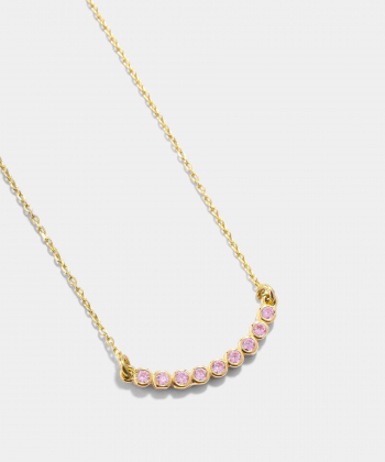 گردنبند قوس با نگین صورتی درریس Doris کد P5571