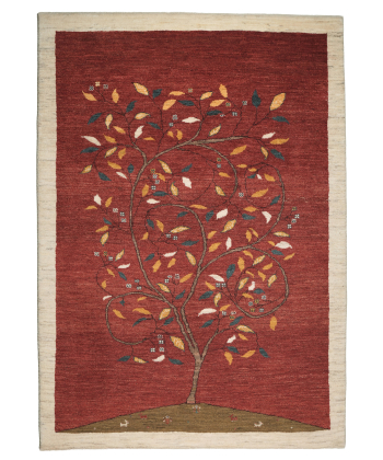 فرش دستباف قرمز ذوالانواری AMALEH LANDSCAPE ( GHASHGHAI BAFT)