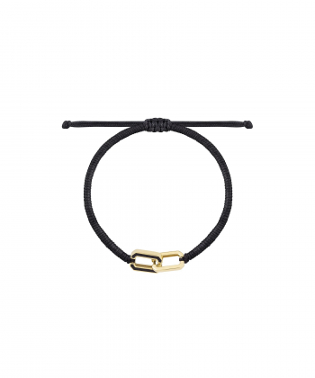 دستبند بافت مشکی دولینک با میناکاری مشکی درریس Doris کد P5427