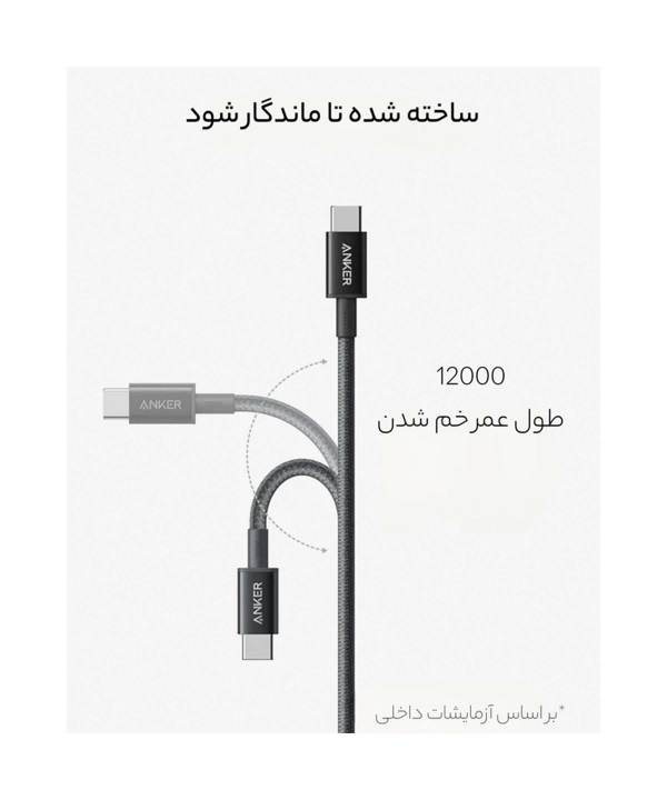 کابل تبدیل USB-C به USB-C انکر مدل A8756 طول 1 متر