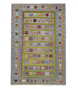 گلیم فرش دستباف طیف سبز ذوالانواری kilim carpet (shiraz)