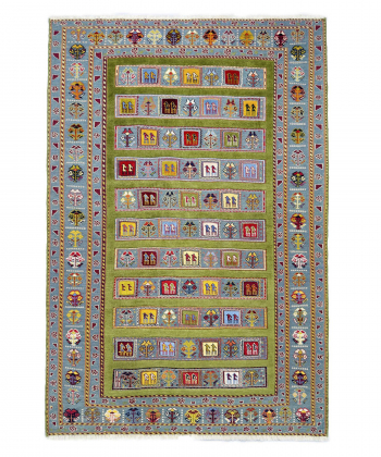 گلیم فرش دستباف طیف سبز ذوالانواری kilim carpet (shiraz)