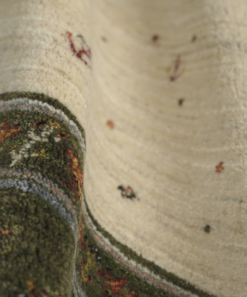 فرش دستباف خودرنگ سفید ذوالانواری LORI (LORIBAFT)