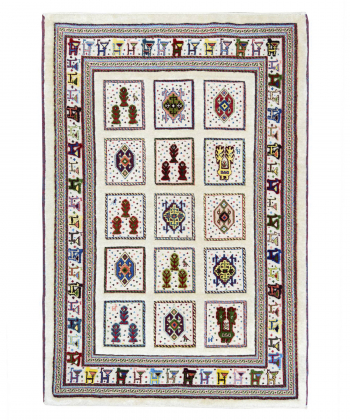 گلیم فرش دستباف خودرنگ سفید ذوالانواری kilim carpet (shiraz)