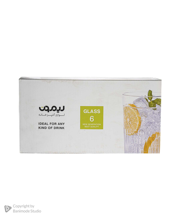 پک شش عددی لیوان شیشه‌ای هانیمان Haniman سری لیمون کد 7452