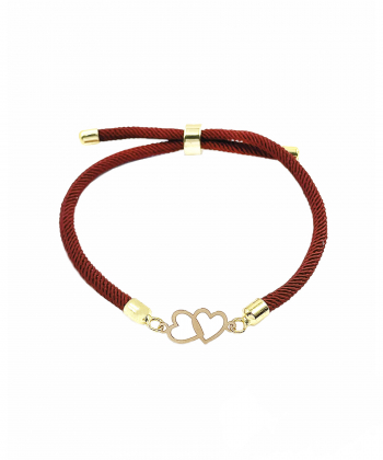 دستبند دوقلب لینا هماتیت گلد Hematite Gold کد 136076