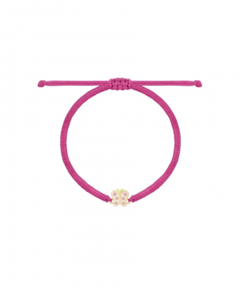 دستبند بافت سرخابی پروانه صورتی درریس Doris کد P5657