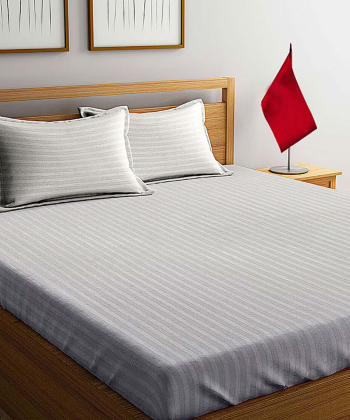 سرویس ملحفه و روبالشتی دو نفره 5 تکه هتلی راه راه نوپه هوم Nope Home کد B02-1