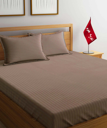 سرویس ملحفه و روبالشتی یک نفره هتلی راه راه نوپه هوم Nope Home کد B07