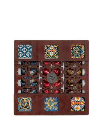حلوا مسقطی مغزدار فاخر Fakher طرح چوبی کاشی وزن 800 گرم