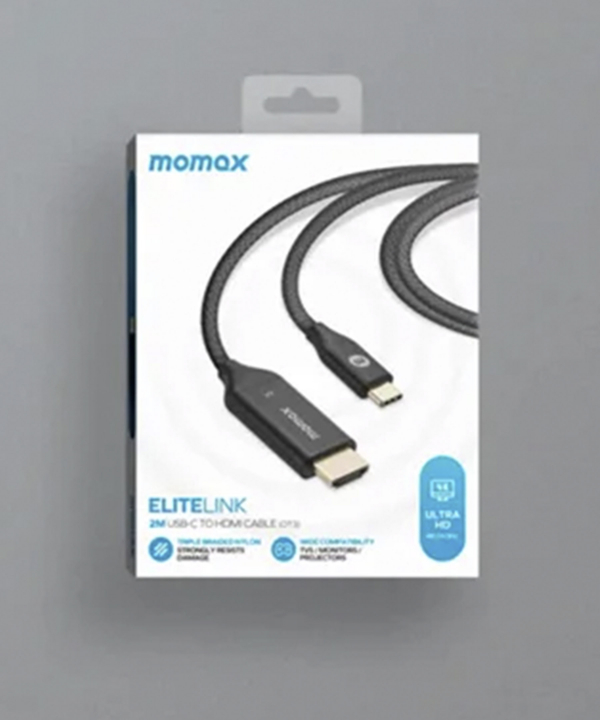 کابل 2 متری USB C به HDMI مومکس مدل Momax EliteLink Braided Cable DT3
