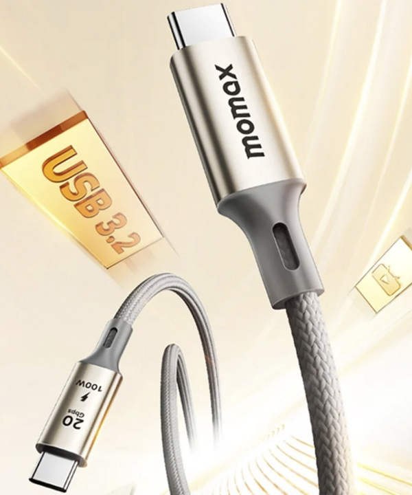کابل 100 وات 1 متری USB-C USB3.2 مومکس مدل Momax Elite 100W DC31