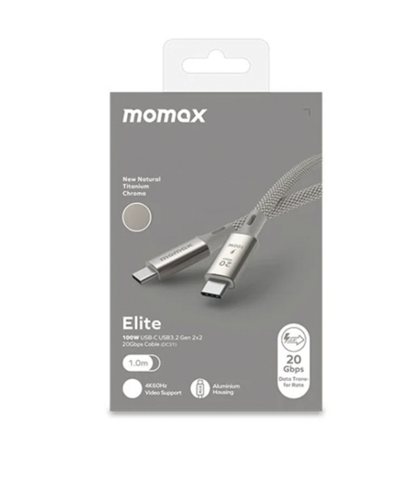 کابل 100 وات 1 متری USB-C USB3.2 مومکس مدل Momax Elite 100W DC31