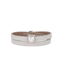 دستبند کشویی لالی پاپ نقره با کریستال کرم درسا جواهر Dorsa Jewelry کد61967