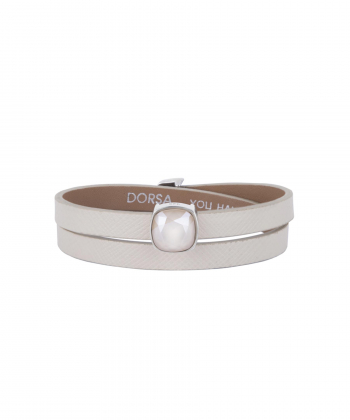 دستبند کشویی لالی پاپ نقره با کریستال کرم درسا جواهر Dorsa Jewelry کد61967