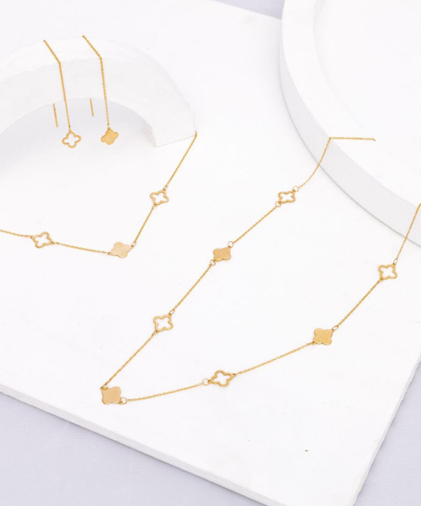 گوشواره بخیه ای ونکلیف مینیمال قو طلایی Qooe Talaee کد 51380