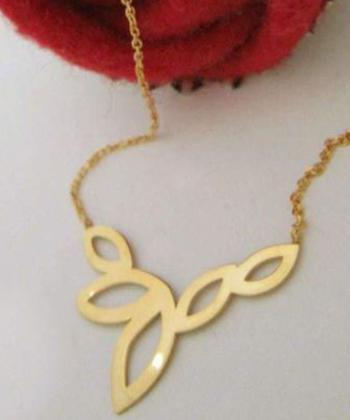 گردنبند زنانه طرح گلبرگ قو طلایی Qooe Talaee کد N039310