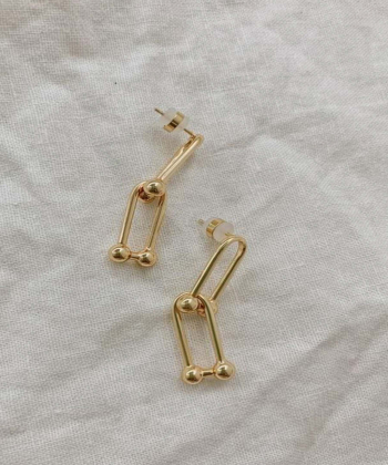 گوشواره طرح تیفانی قو طلایی Qooe Talaee کد E055478