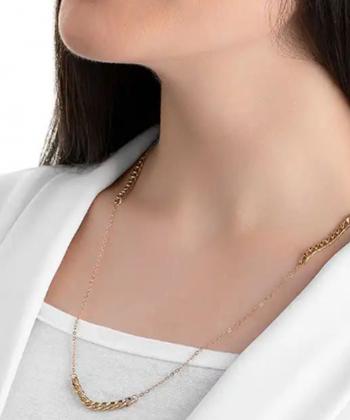 گردنبند طرح سه کارتیر و فلامینگو قو طلایی Qooe Talaee کد N036469