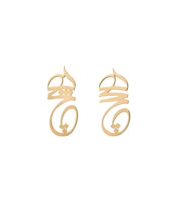 گوشواره میخی طرح هیچ و پوچ قو طلایی Qooe Talaee کد E050795