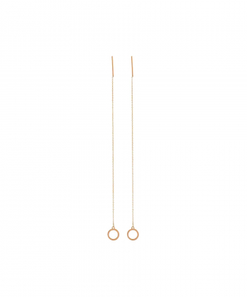 گوشواره طرح بخیه دایره تو خالی قو طلایی Qooe Talaee کد E049230
