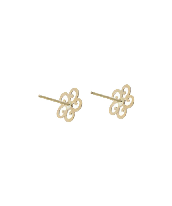 گوشواره گل پیچ پیچی قو طلایی Qooe Talaee کد E039896