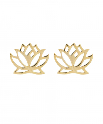 گوشواره طرح گل نیلوفر قو طلایی Qooe Talaee کد E039248