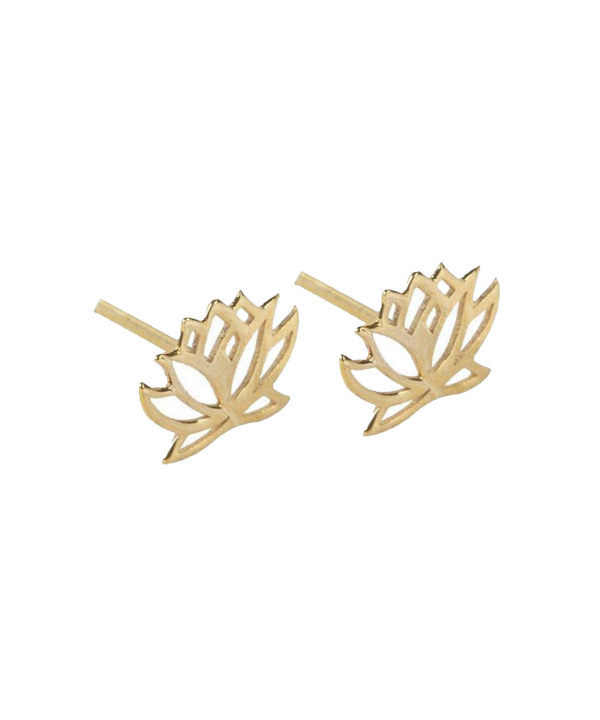 گوشواره طرح گل نیلوفر قو طلایی Qooe Talaee کد E039248