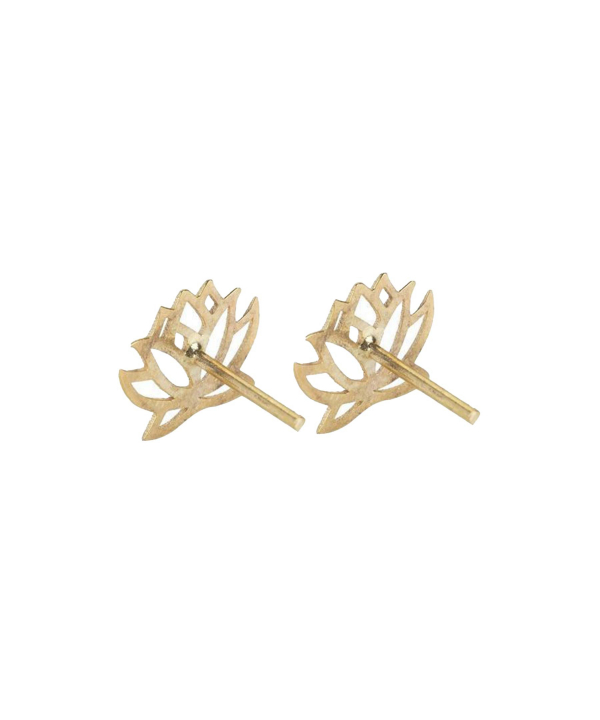 گوشواره طرح گل نیلوفر قو طلایی Qooe Talaee کد E039248