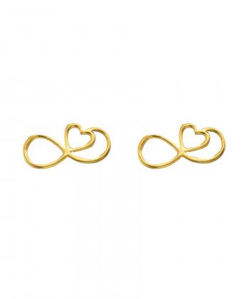گوشواره طرح بی نهایت و قلب قو طلایی Qooe Talaee کد E035563