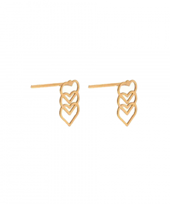 گوشواره طرح قلب قلبی عمودی قو طلایی Qooe Talaee کد E035555