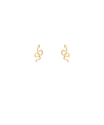 گوشواره میخی طرح مار پیچیده قو طلایی Qooe Talaee کد E025346