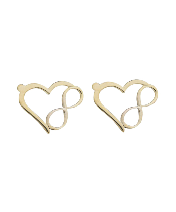 گوشواره طرح قلب بی نهایت قو طلایی Qooe Talaee کد E015684