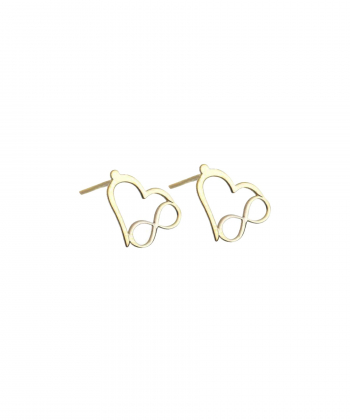 گوشواره طرح قلب بی نهایت قو طلایی Qooe Talaee کد E015684