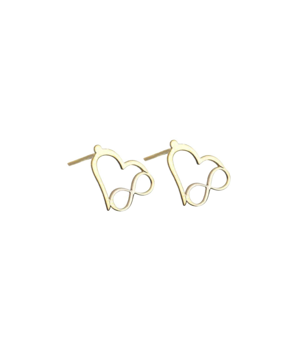 گوشواره طرح قلب بی نهایت قو طلایی Qooe Talaee کد E015684