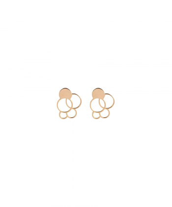 گوشواره طرح حبابی قو طلایی Qooe Talaee کد E006998