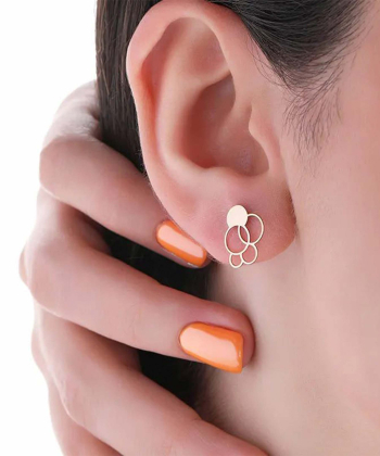 گوشواره طرح حبابی قو طلایی Qooe Talaee کد E006998