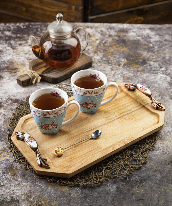 سینی چوبی مستطیل دسته فلزی گلدن هوم Golden Home کد 1024