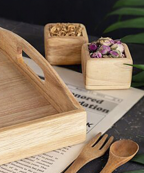 سینی چوبی بزرگ رابر گلدن هوم Golden Home مدل مربع 4002L