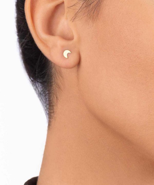 گوشواره طرح ماه کلاسیک قو طلایی Qooe Talaee کد E002949