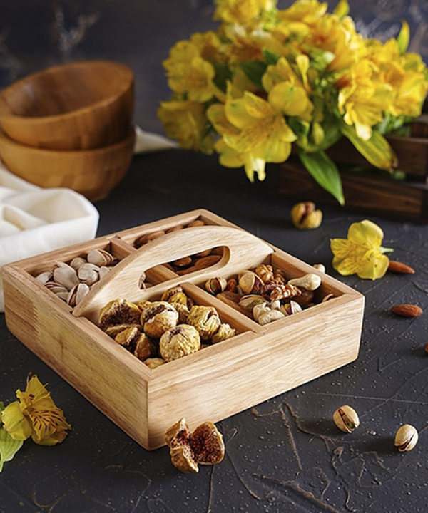 آجیل خوری کوچک چوب رابر گلدن هوم Golden Home کد 4016s