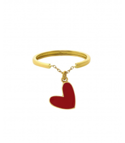 انگشتر طلا قلب قرمز میوگلد Mio Gold کد R1168