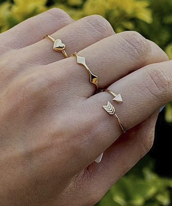 انگشتر طلا لوزی میوگلد Mio Gold کد R1408