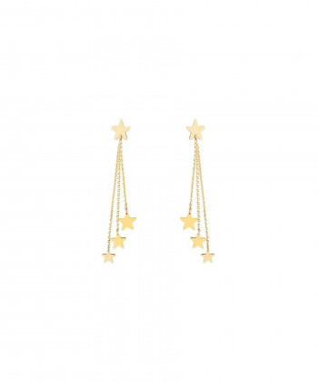 گوشواره طرح ستاره چند آویزی قو طلایی Qooe Talaee کد E002632