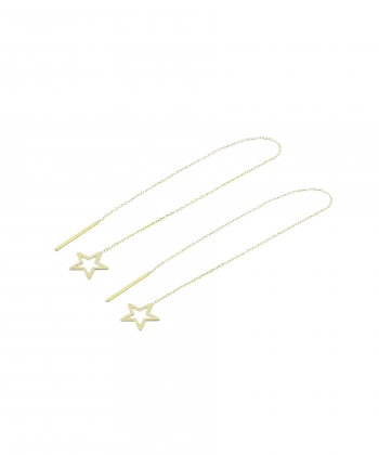 گوشواره بخیه ای طرح بخیه ای ستاره خالی قو طلایی Qooe Talaee کد E002438